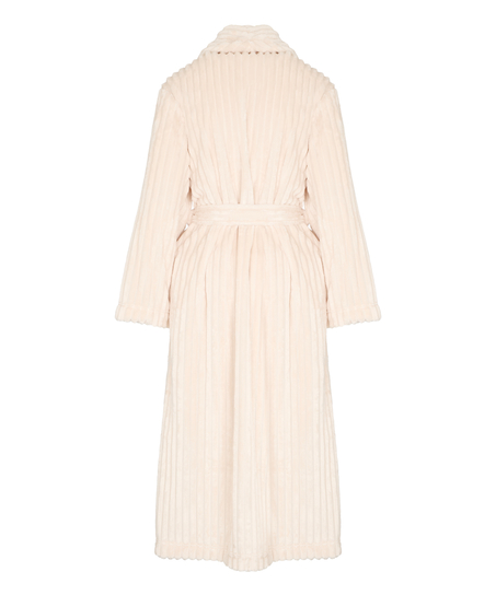 Bathrobe Jacqueared Fleece, White