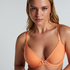 Plunge Padded Underwired Bra, Orange