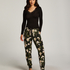 Jersey Long-sleeved Pyjama Top, Black