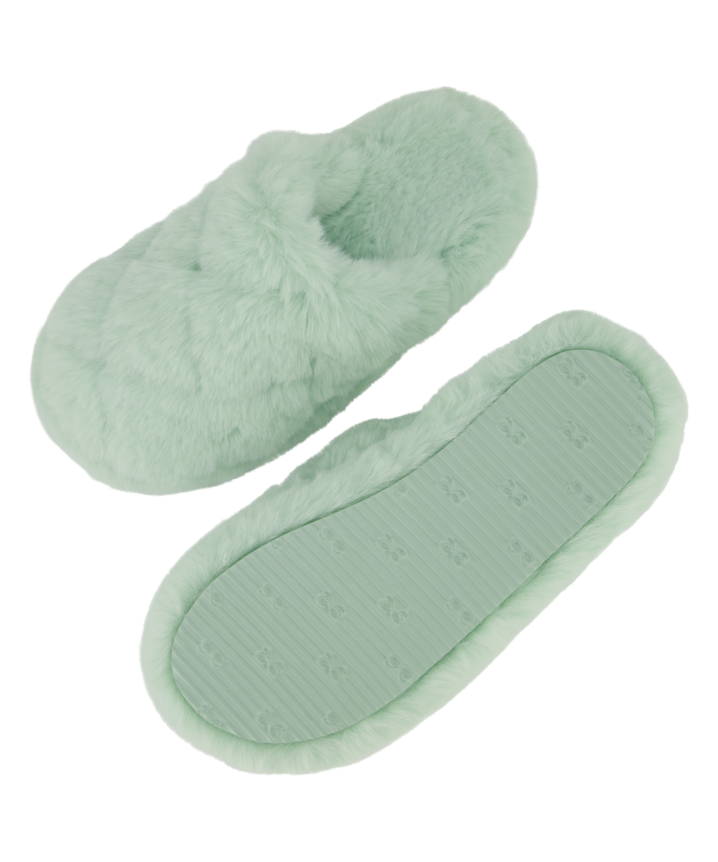 Fake Fur Slippers, Green, main