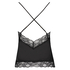 Satin Lace cami top, Black