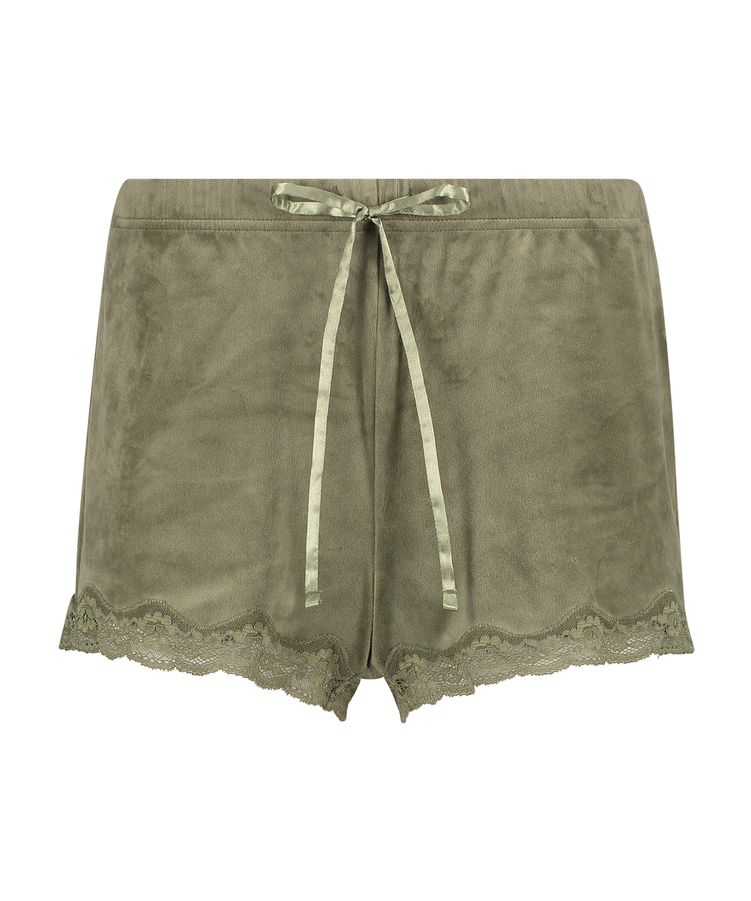 Velvet lace shorts, Green, main