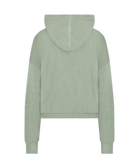 Velours Long-Sleeved Jacket, Green