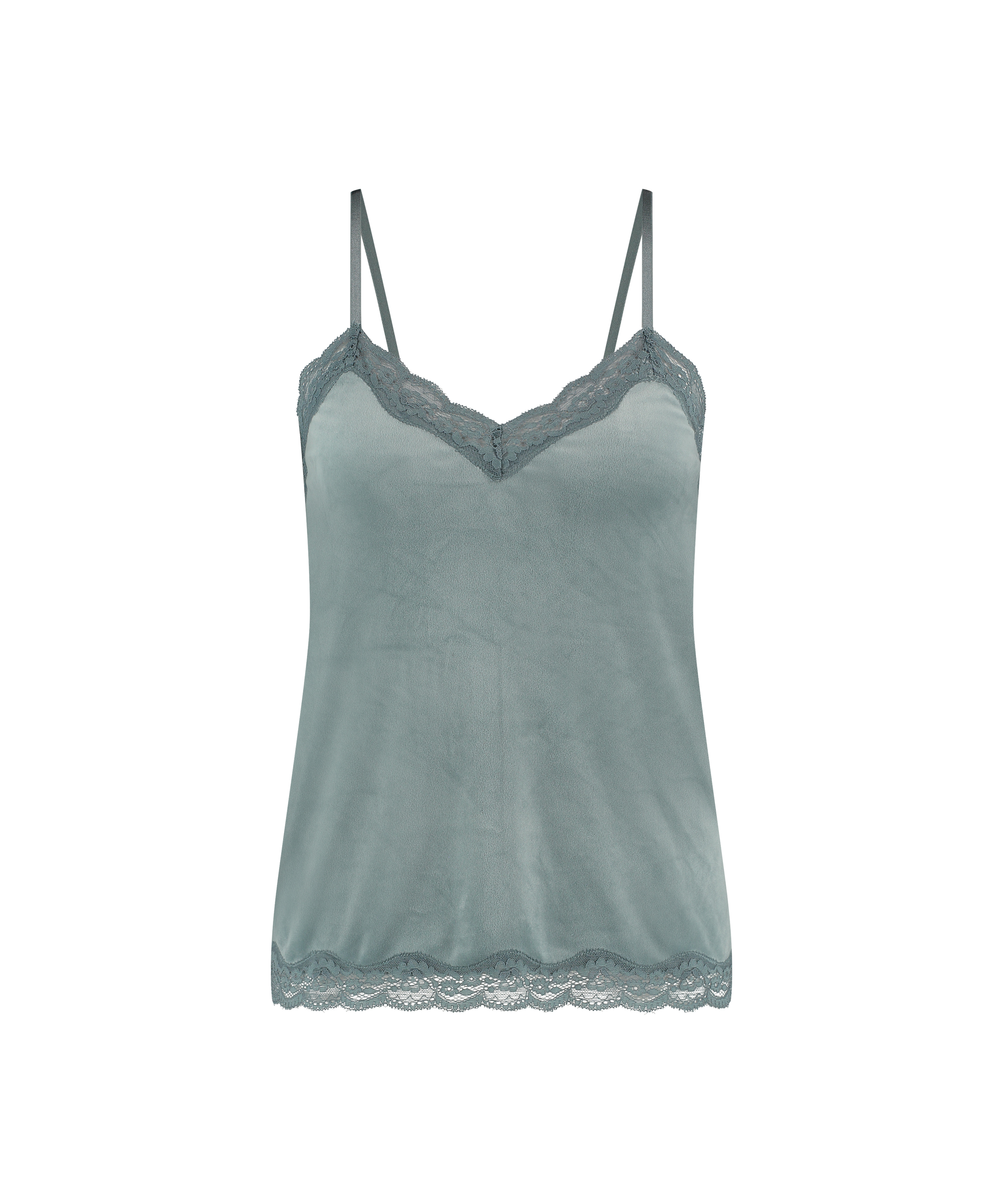 Velours Lace Cami Top, Blue, main