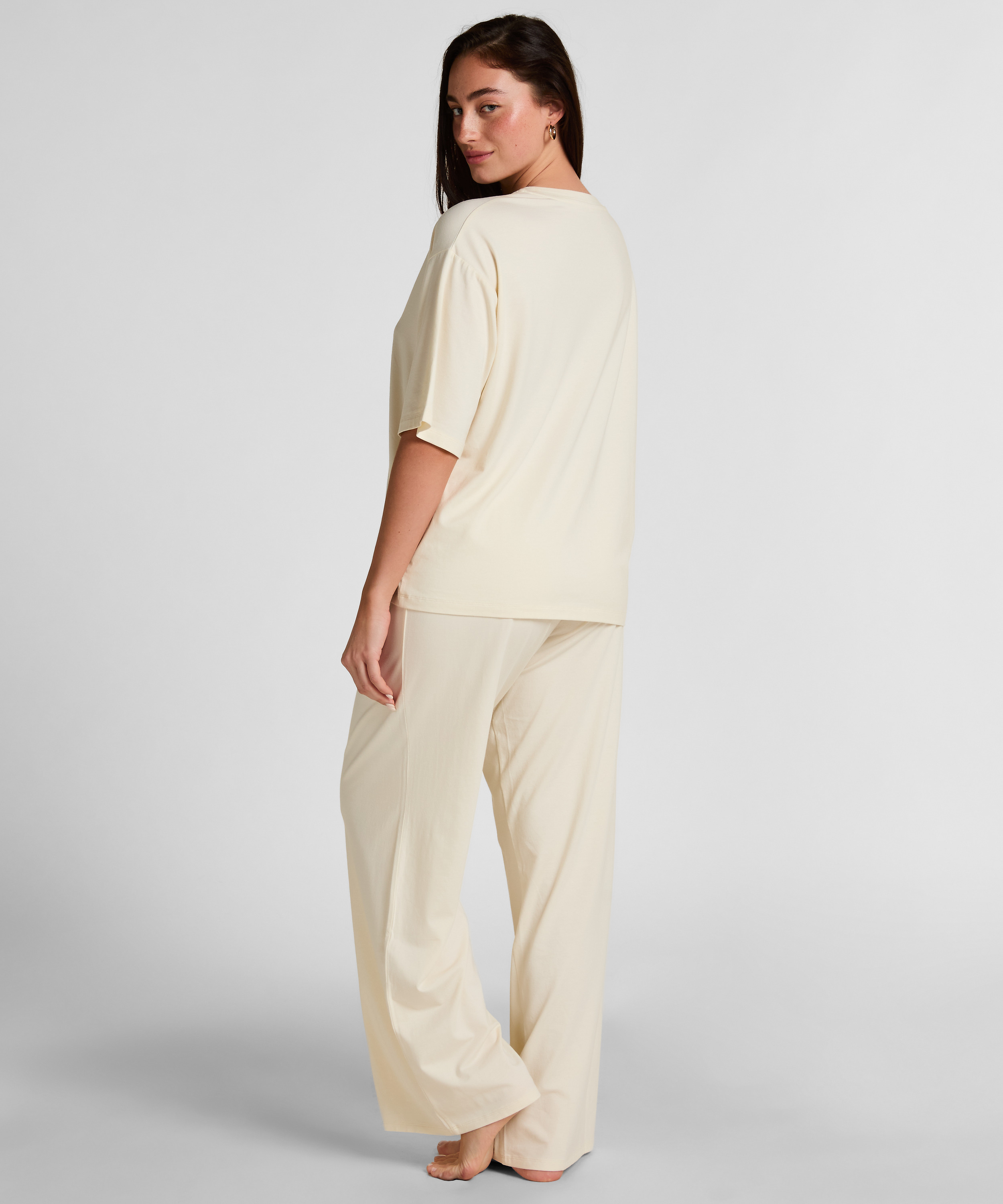 Pyjama Pants Loose , White, main