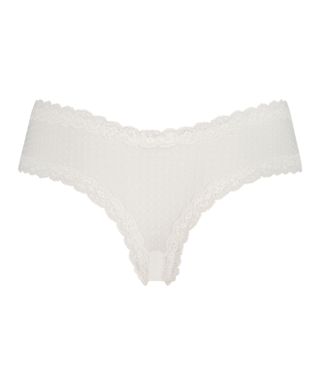 V-shaped Brazilian knickers mesh, White