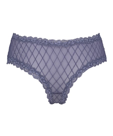 V-shaped Brazilian knickers mesh, Blue