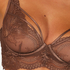 Raquel Non-Padded Longline Underwired Bra, Brown