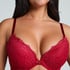 Marine Padded Push-Up Underwired Bra, Red