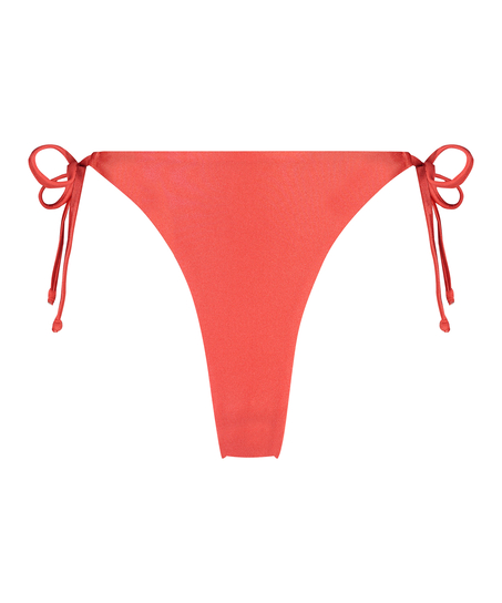 Luxe Cheeky Tanga Bikini Bottoms, Red