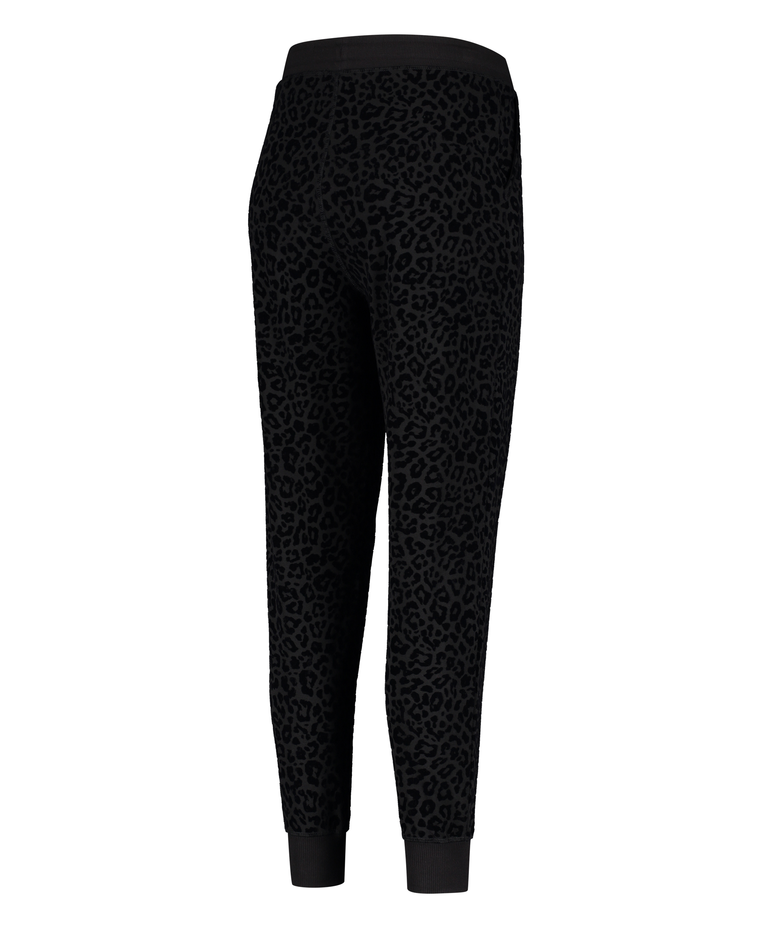 HKMX Leopard Jogging Bottoms, Black, main