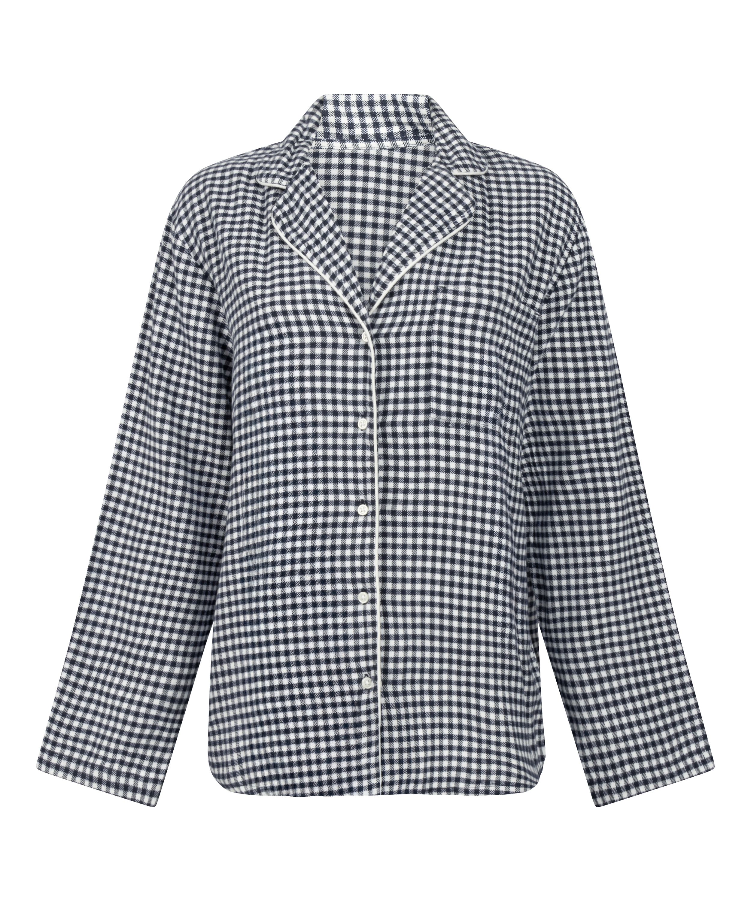 Essentials Flannel Pyjama Top, Blue, main