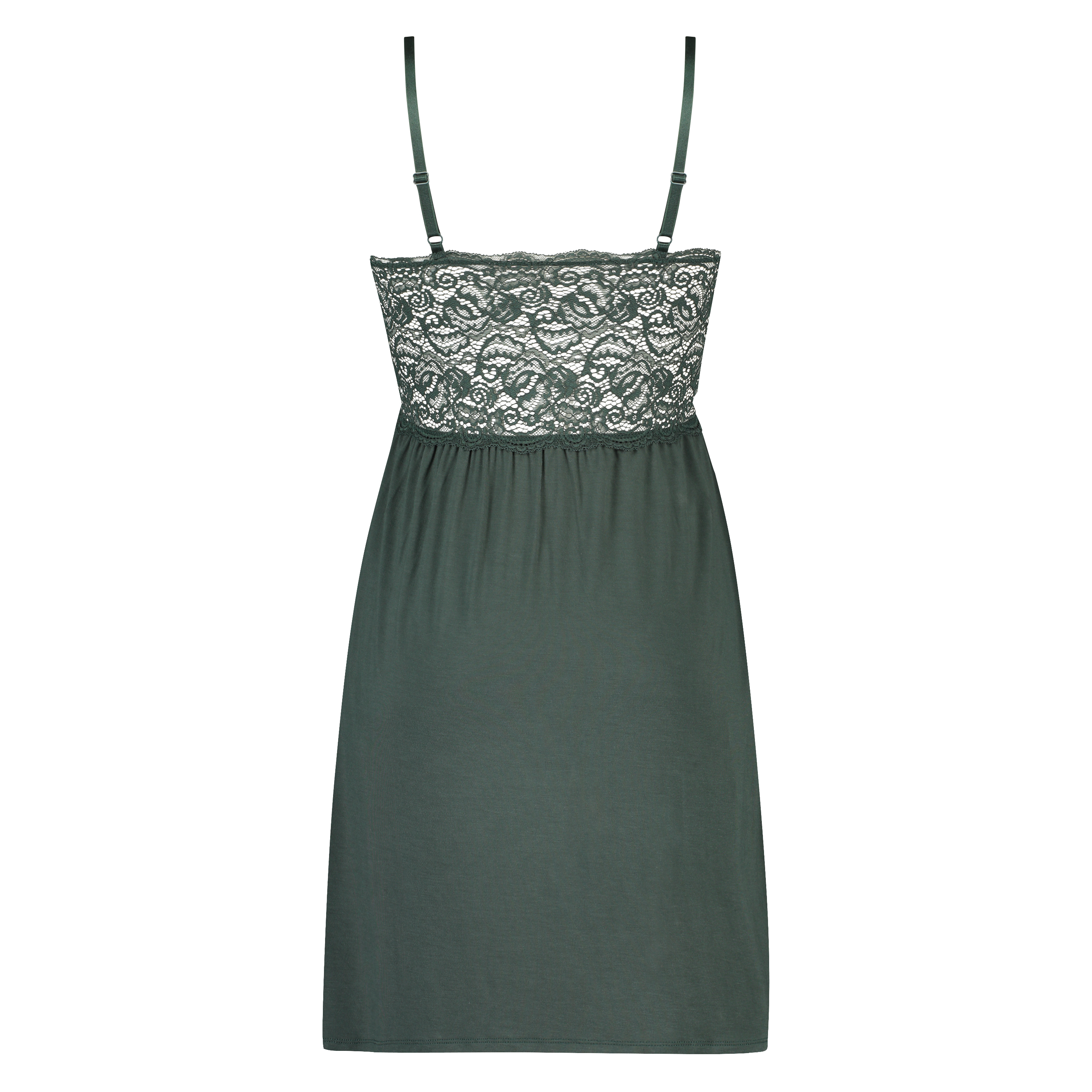 Vera jersey lace slip dress, Green, main