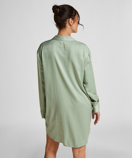 Shirtdress Satin Ayla, Green
