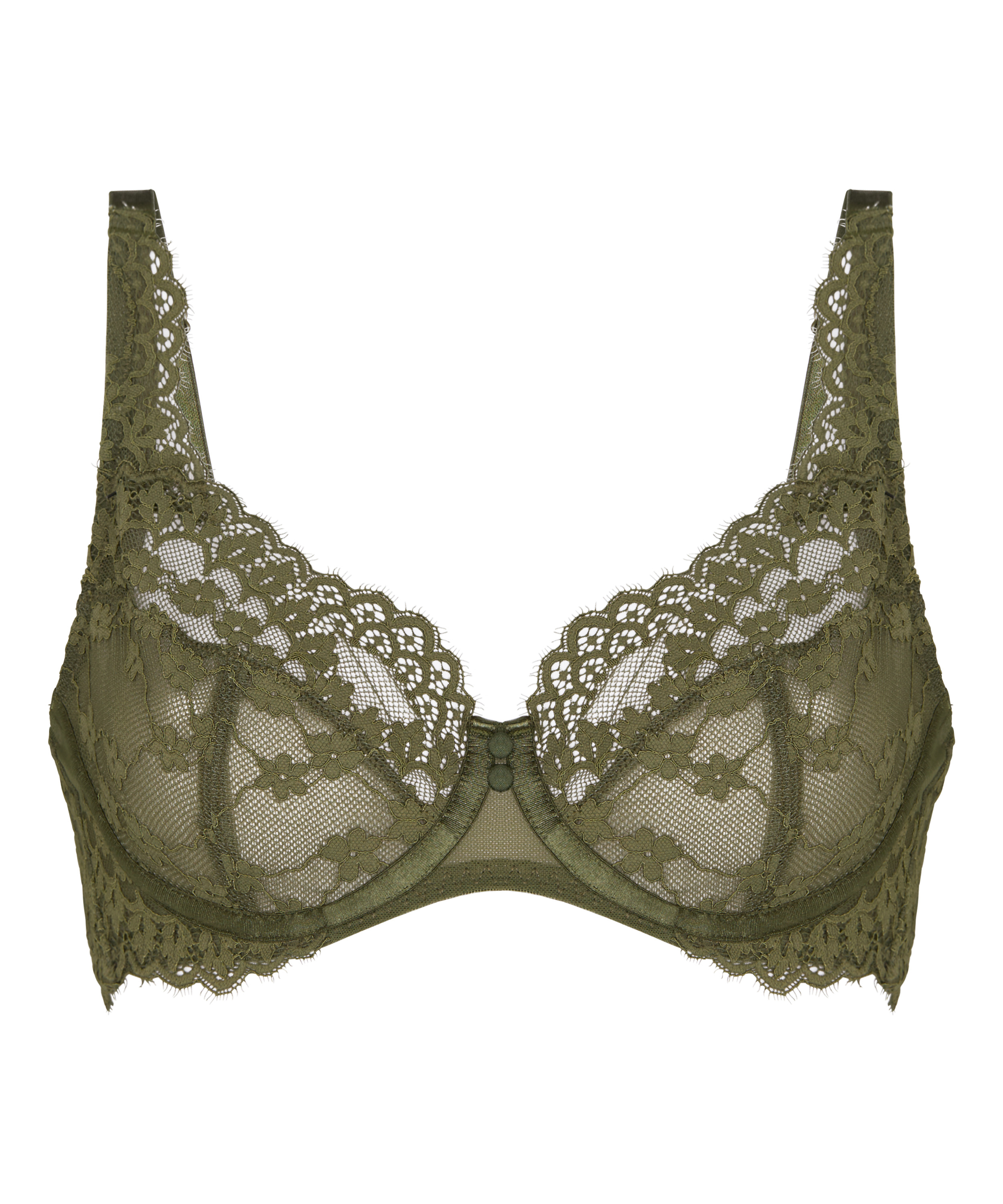 Daisy Non-Padded Underwired Bra, Green, main