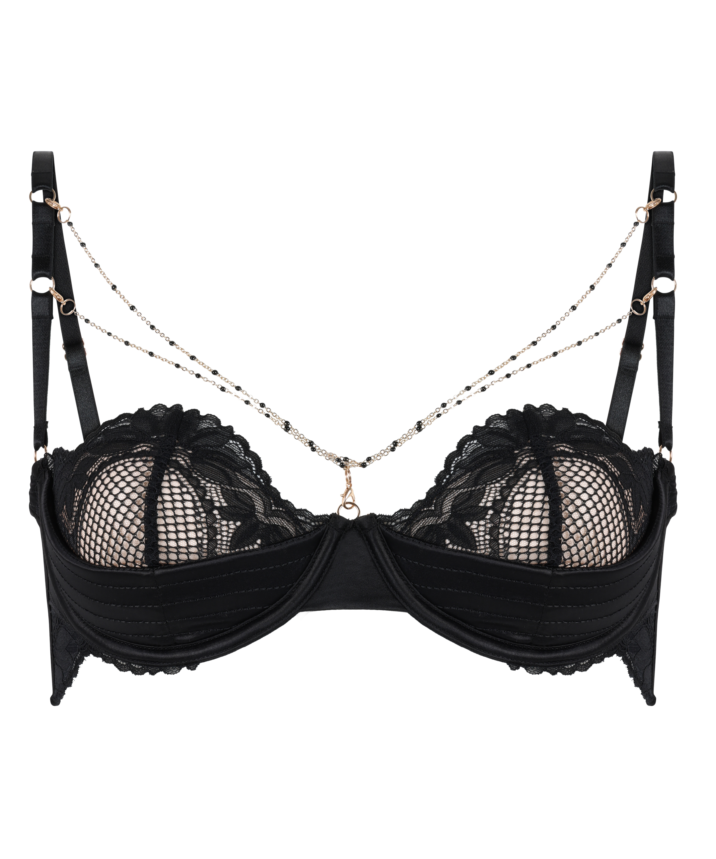 Half-Padded Cup Underwired Bra Belladonna, Black, main
