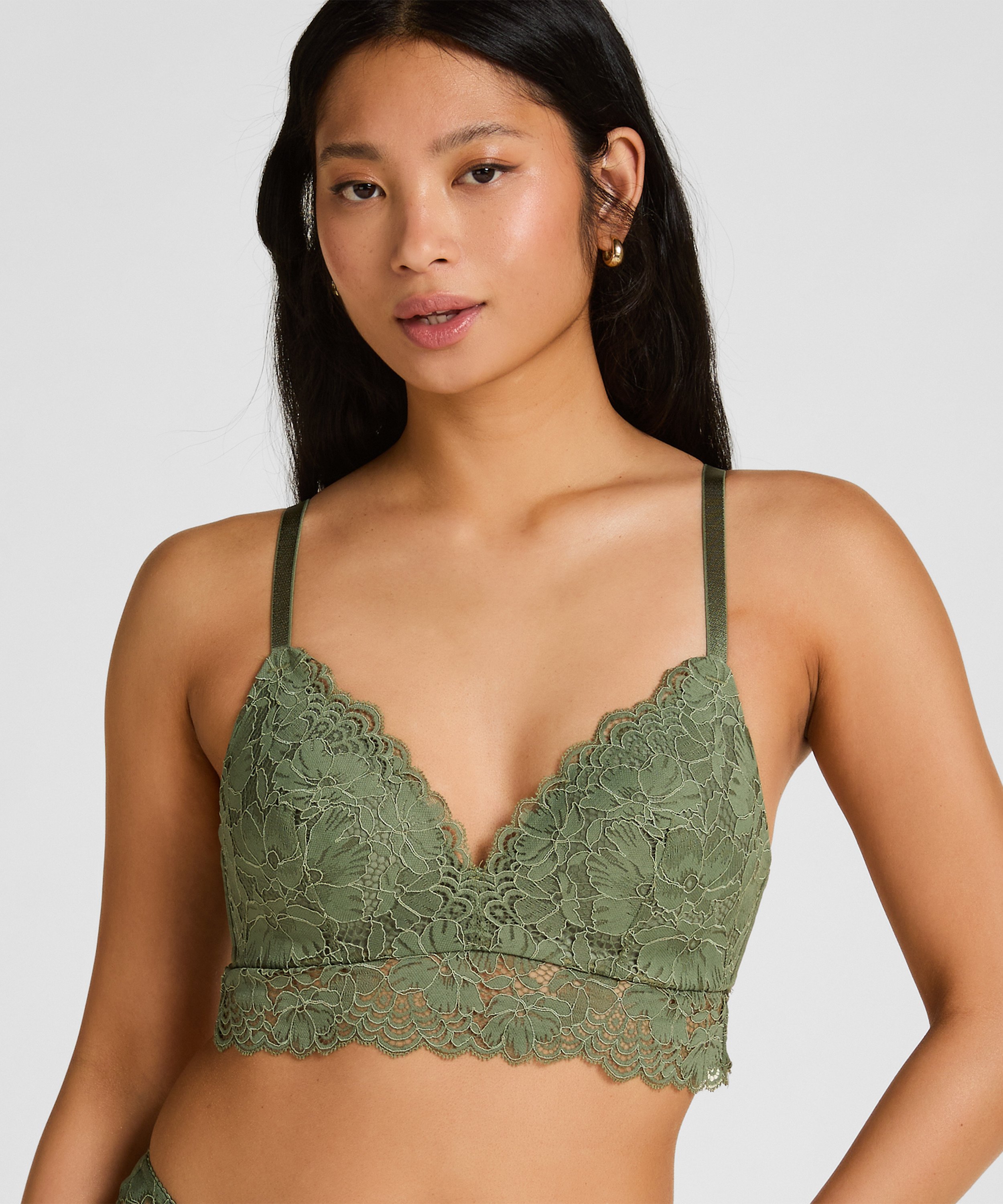 Andrea Padded Non-Wired Bra, Green, main