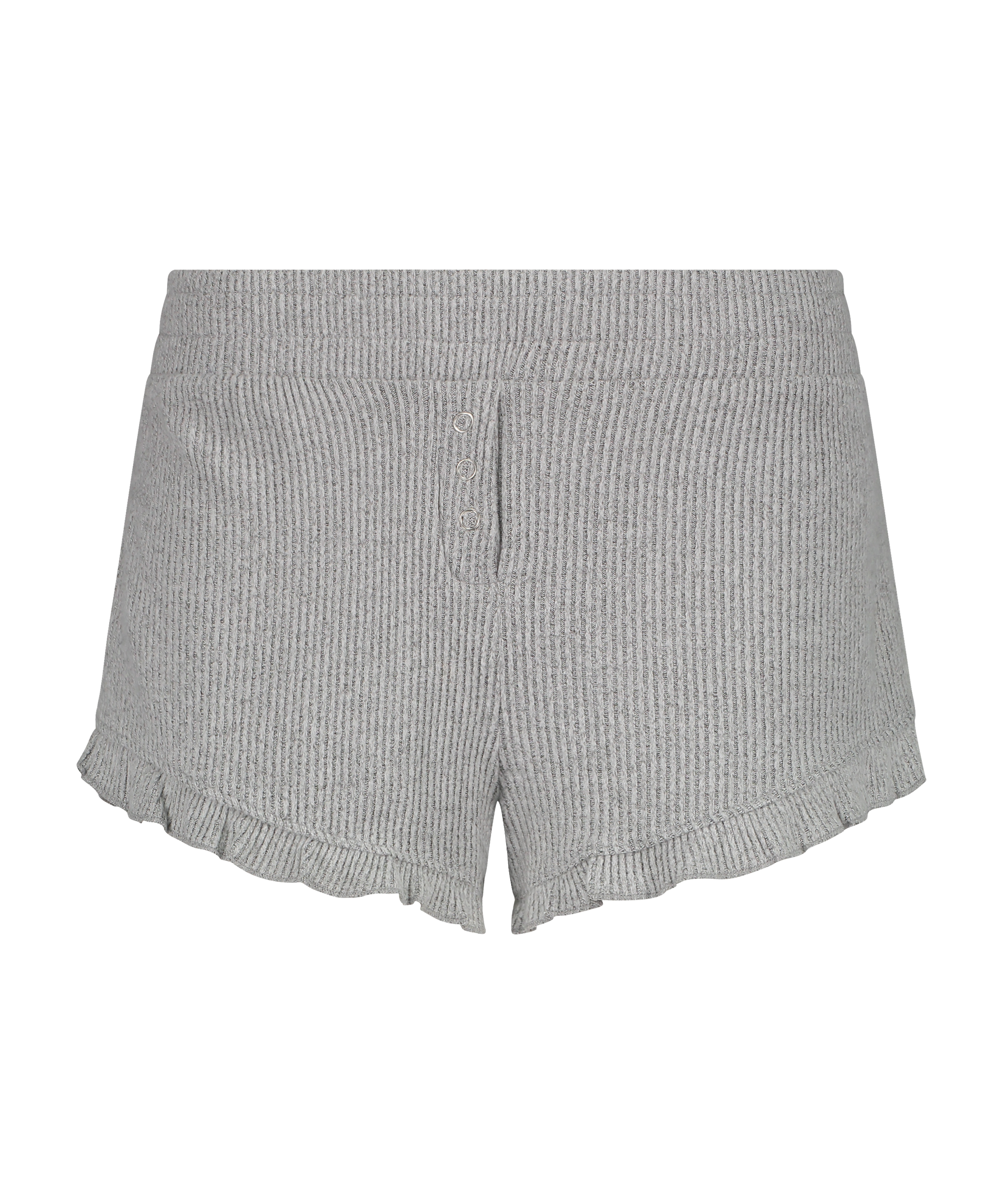 Rib Button Short, Gray, main