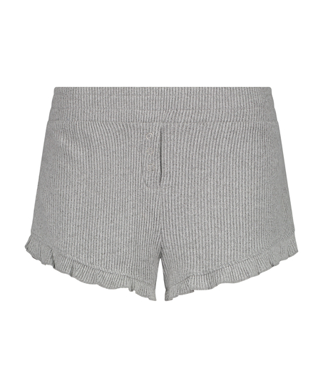 Rib Button Short, Gray