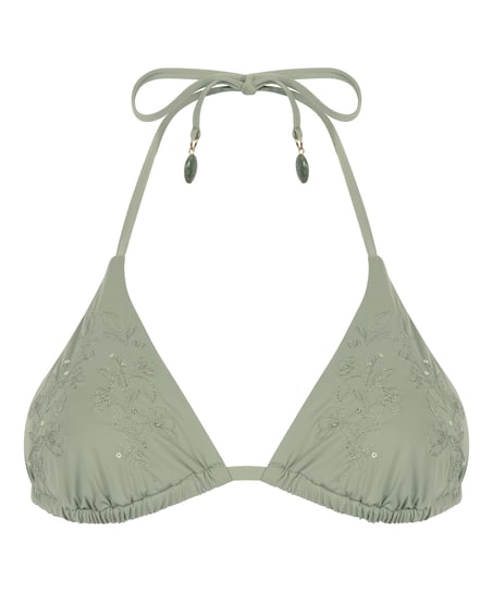 Giselle Triangle Bikini Top, Green