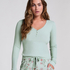 Long-Sleeved Pyjama Top, Green