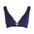 Scallop non-padded underwired bikini top, Blue
