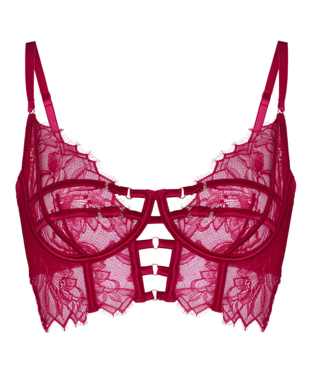 Non-Padded Underwired Longline Bra Bea, Red