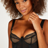 Hana Non-Padded Longline Underwired Bra, Black