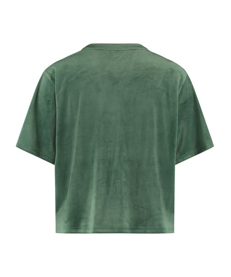 Top Velours Pocket, Green