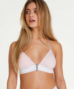 Casey cotton padded triangle bralette, Pink