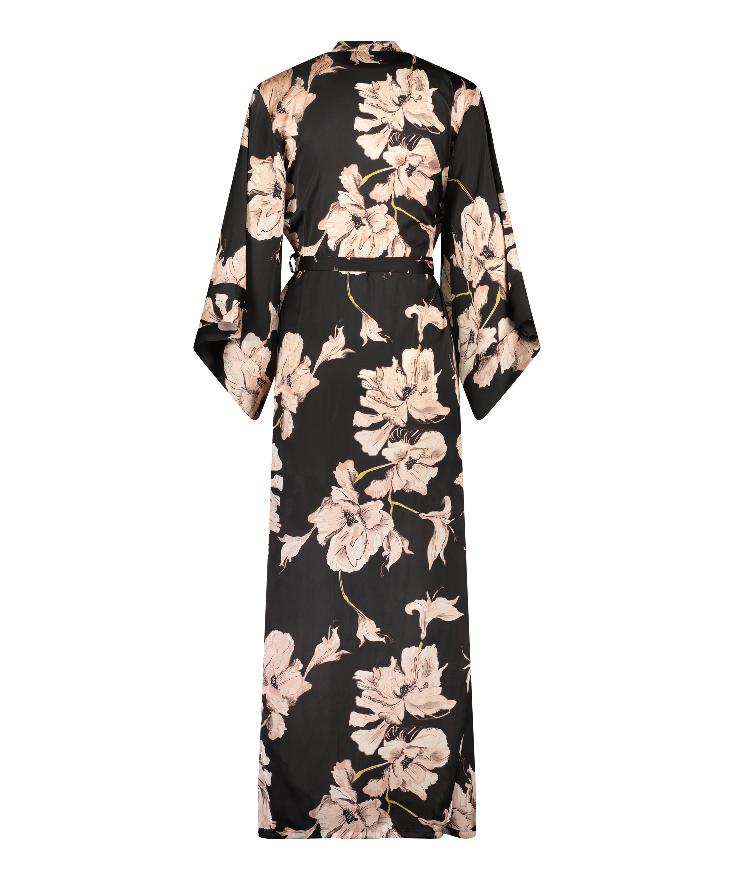 Bloom Satin Kimono, Black, main