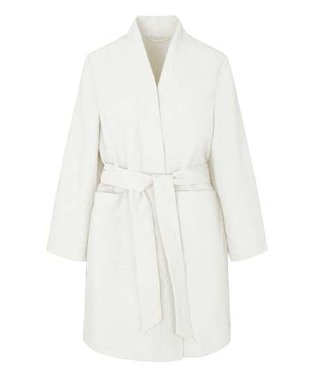 Waffle Bathrobe, White