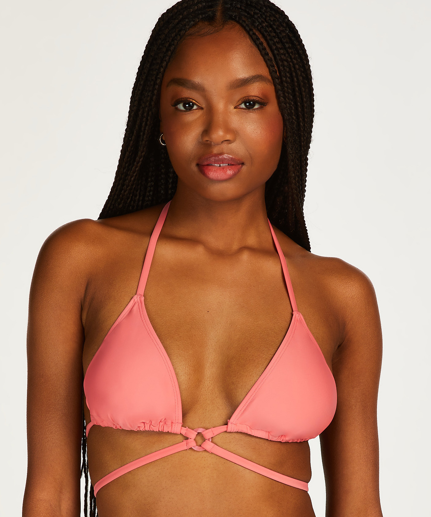 Sicily Beads Triangle Bikini Top, Orange, main