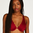Scallop Non-Padded Underwired Bikini Top, Red