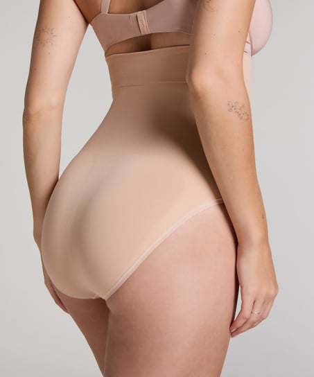 Seamless Enhancing High-waisted Rio Briefs, Beige