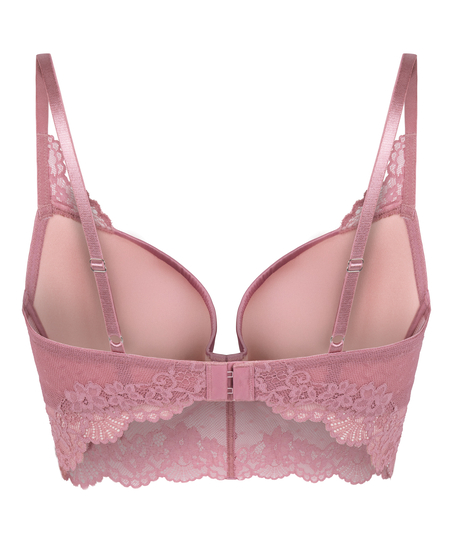 Laila Padded Underwired Longline Bra, Pink