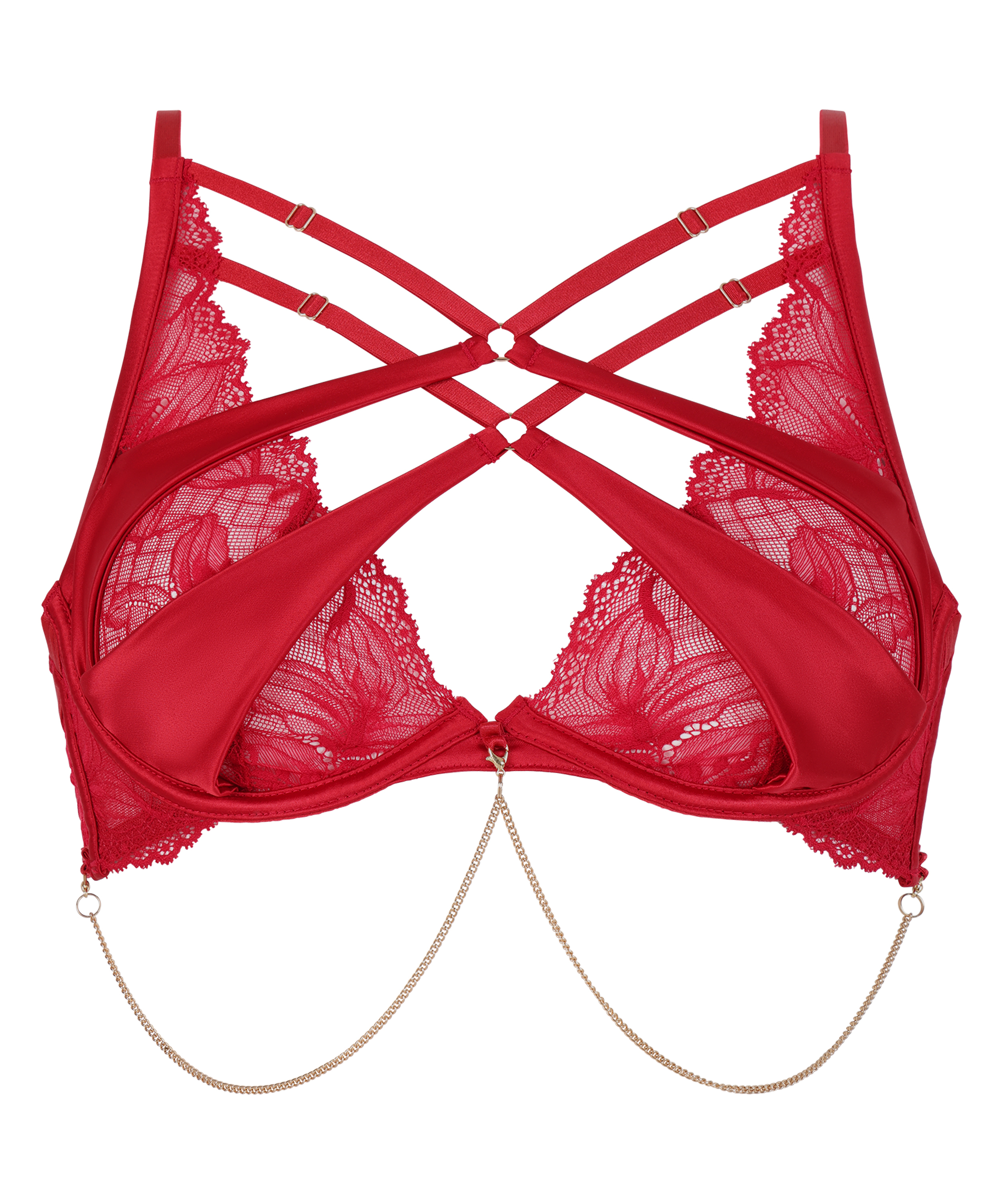 Chayna Non-Padded Underwired Bra, Red, main