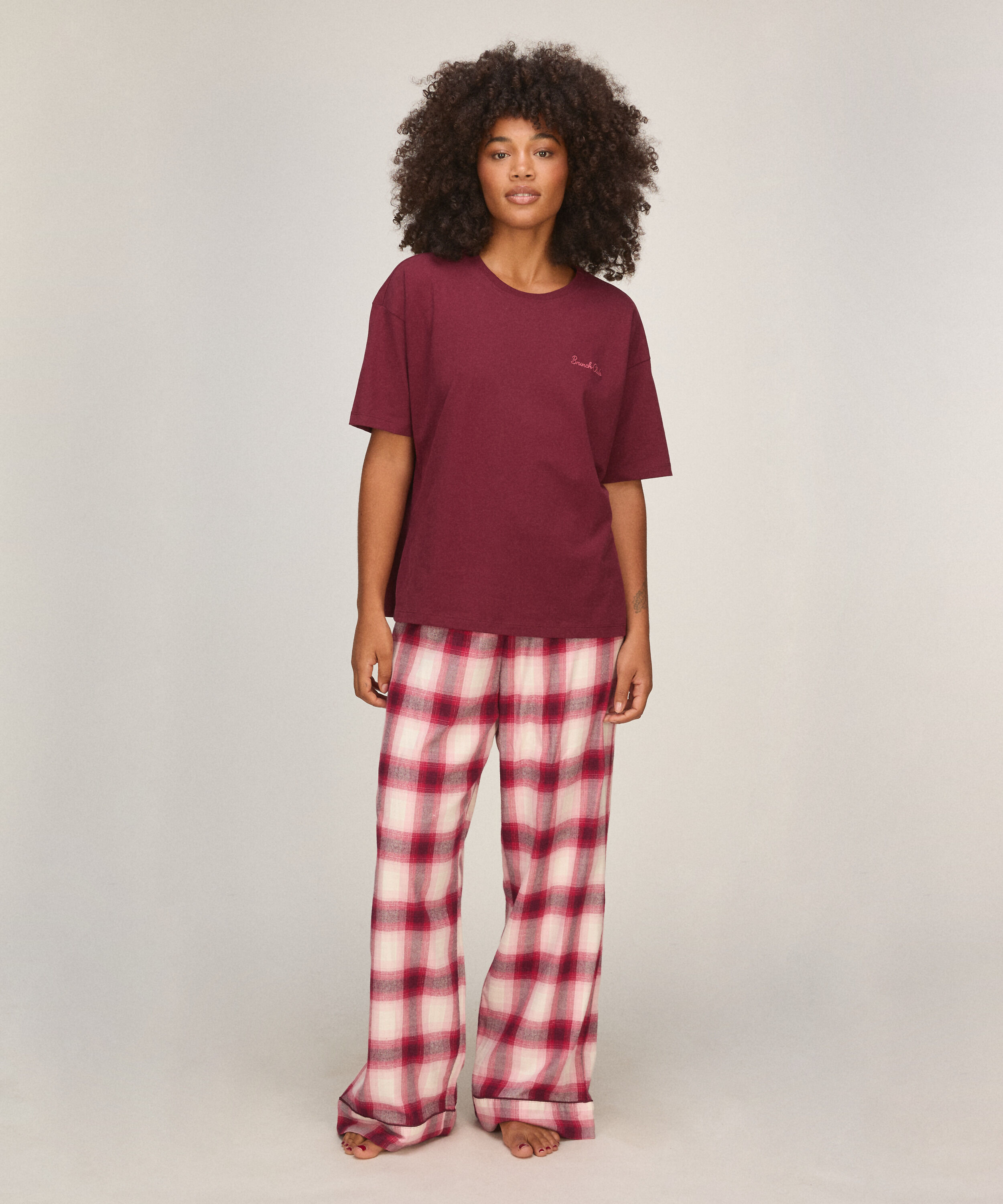 Pyjama Set Check, Purple