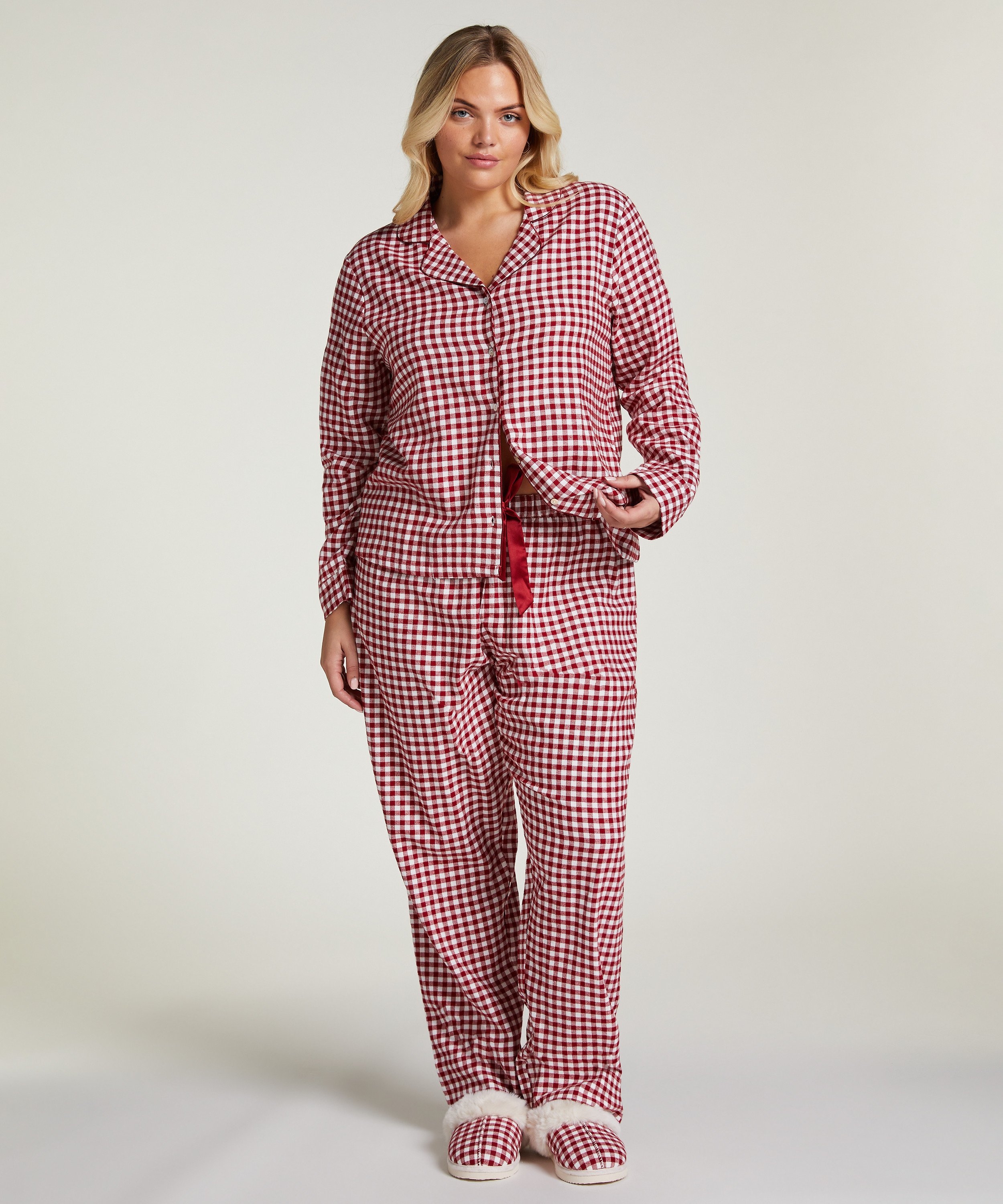Flannel Pyjama Set, Red, main