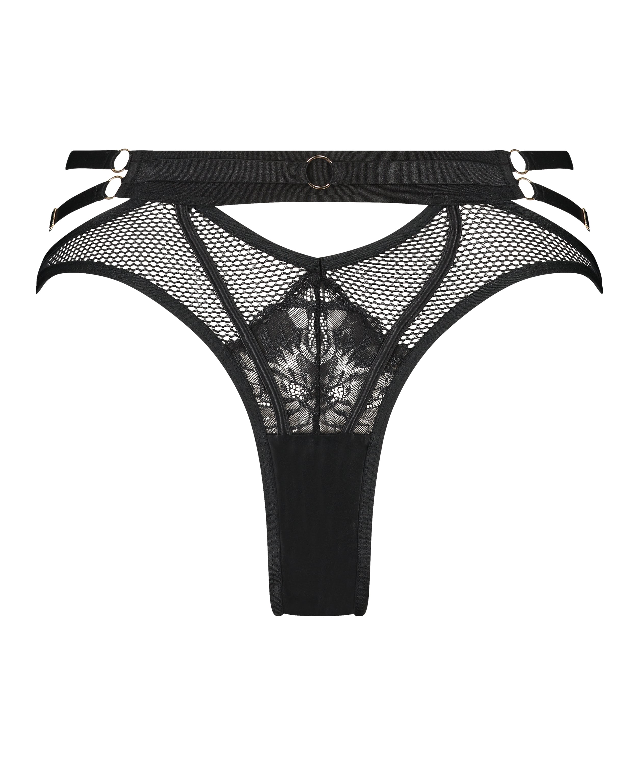 Pleasure Open-Crotch Brazilian Knickers, Black, main