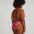 Floral High-Leg Bikini Bottoms, Pink