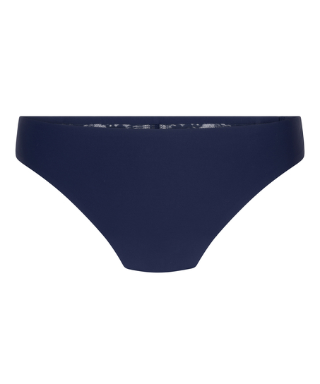 Lace Back Invisible Thong, Blue