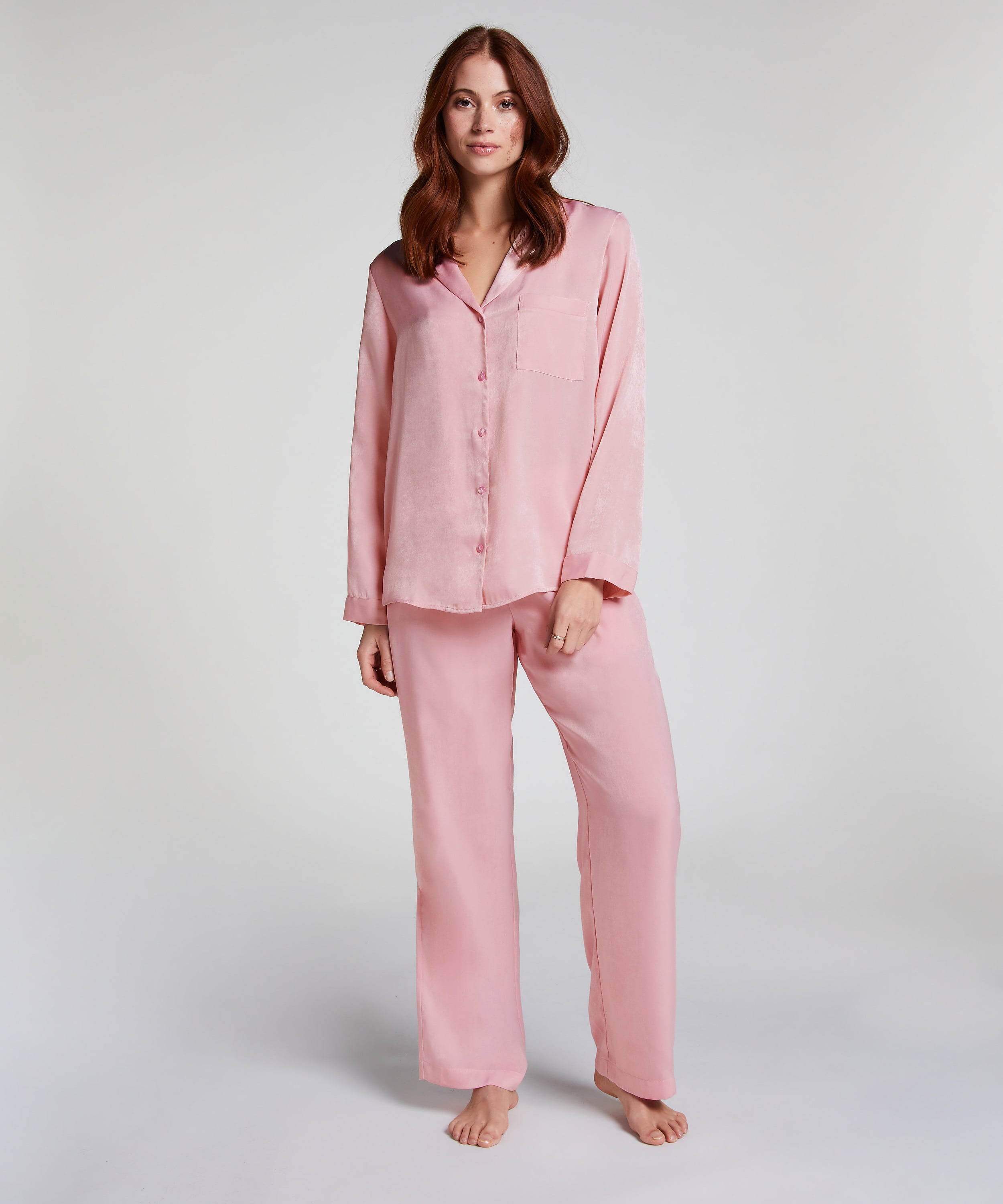 Satin Trousers, Pink, main