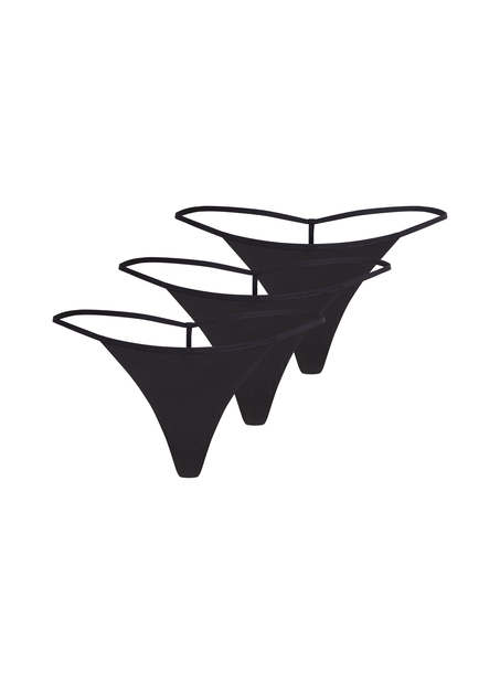 3-pack invisible thongs, Black
