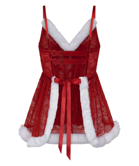 Sexy Santa Wired Slip Dress, Red