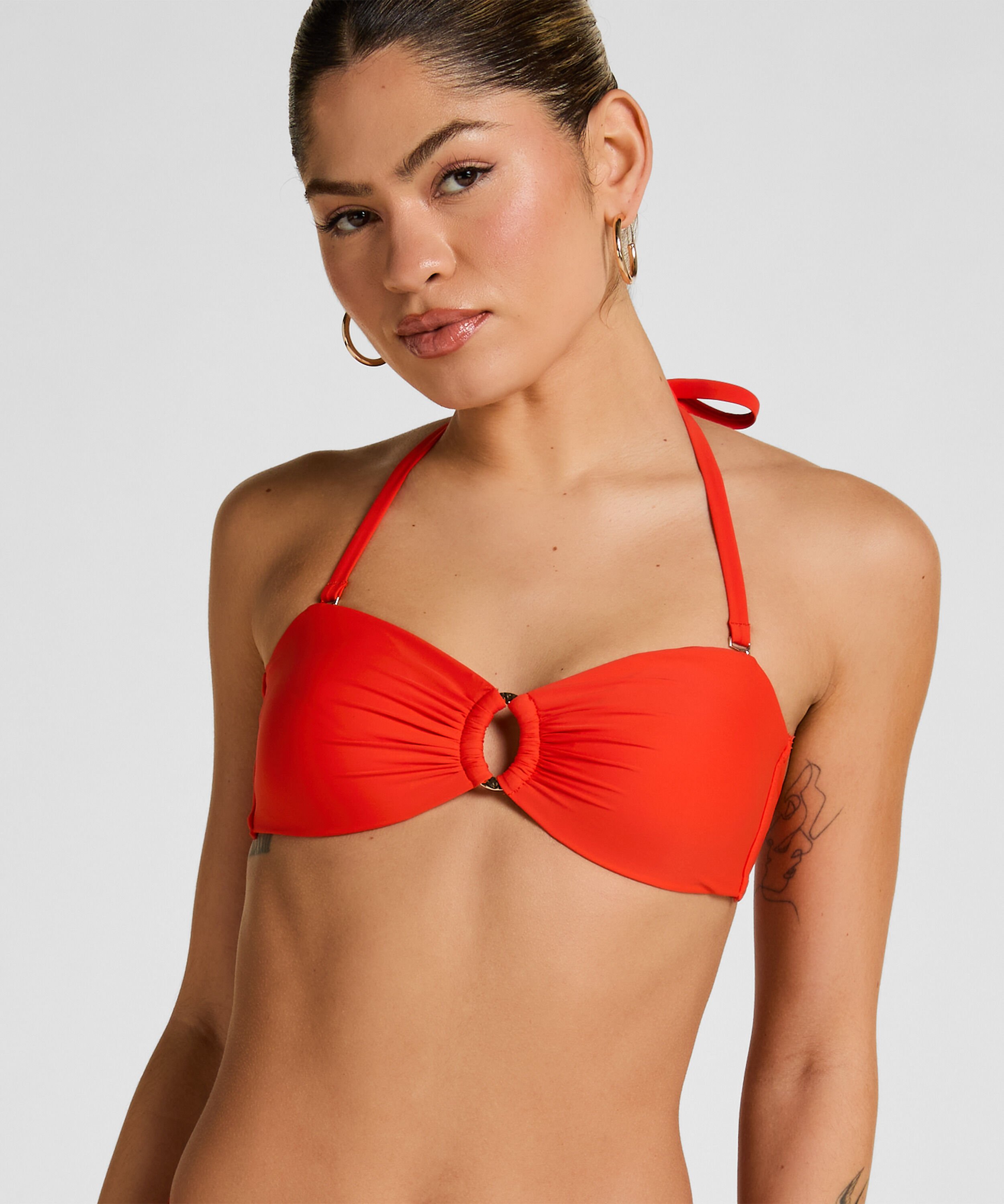 Luxe Bandeau Bikini Top, Red