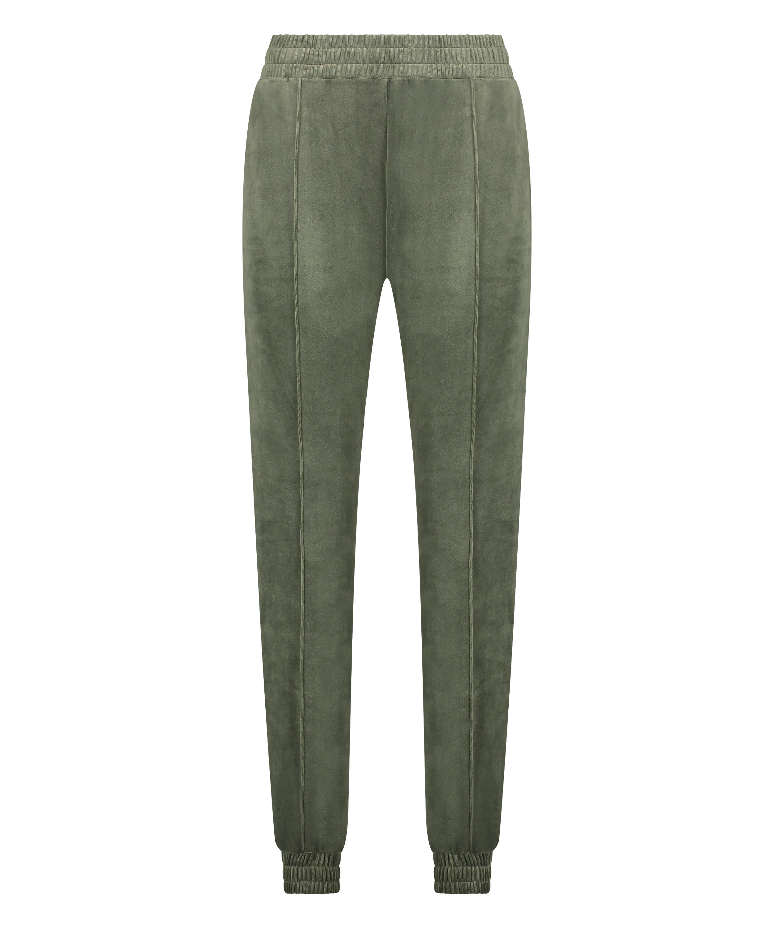 Velour Jogging Pants Pin-tucked, Green