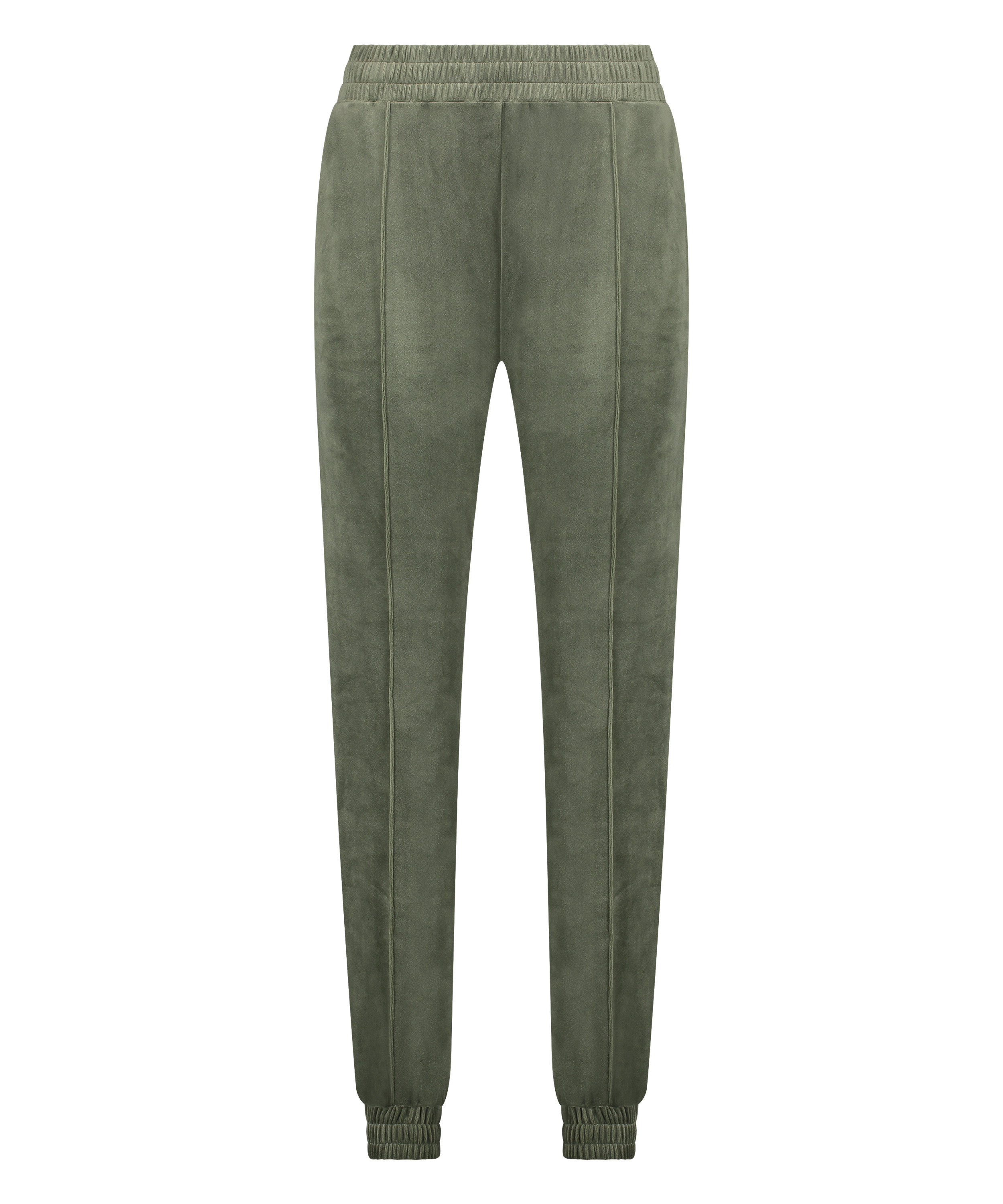 Velour Jogging Pants Pin-tucked, Green, main