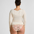 super soft Boatneck shirt with Cashmere, White