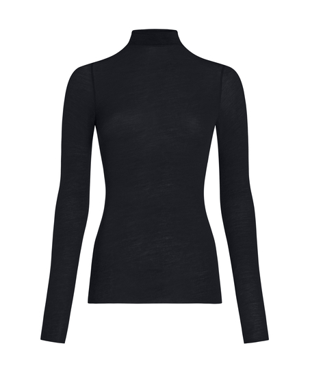 super soft Turtleneck Shirt with Cashmere, Black